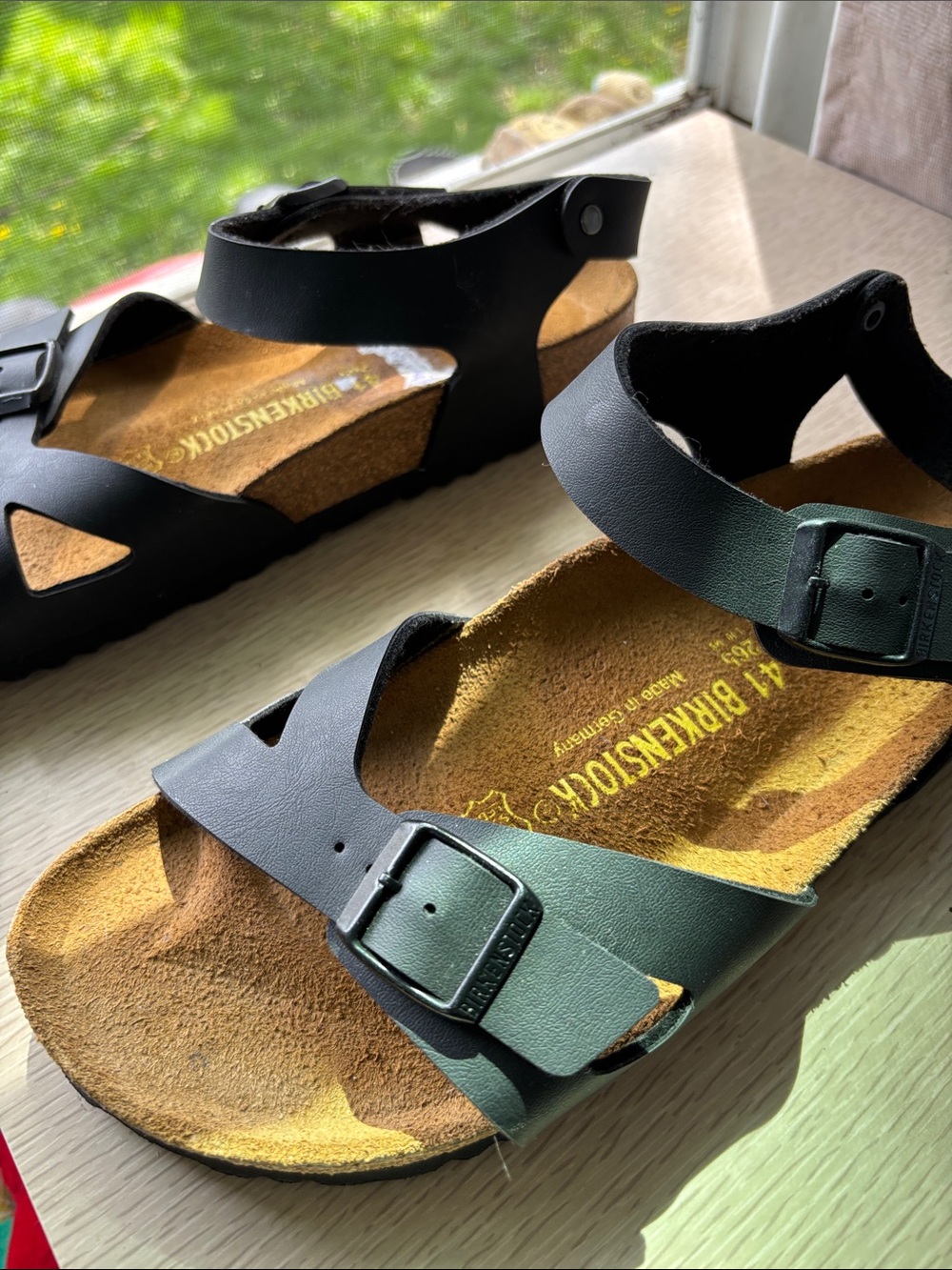 Birkenstock Black Leather Double Buckle Ankle Sandals - Picture 2 of 4